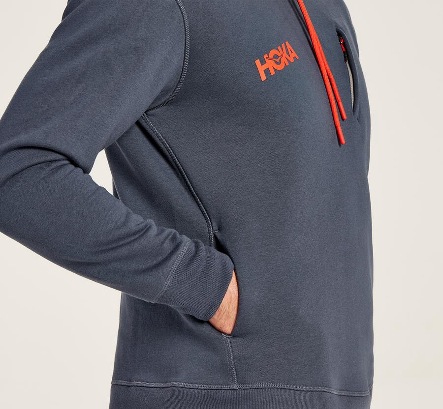 Hoka One One Mens Hoodie - Performance - Blue - KBUI16325
